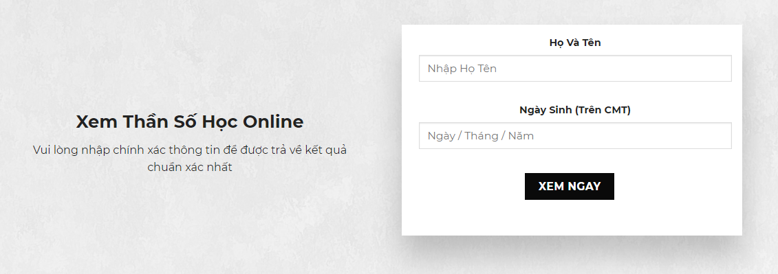 Xem Thần Số Học Online